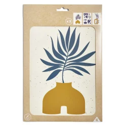 Affiche papier orange bleu et beige 30x40cm