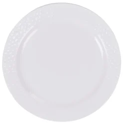 Assiette à dessert blanche design effet martelé x6