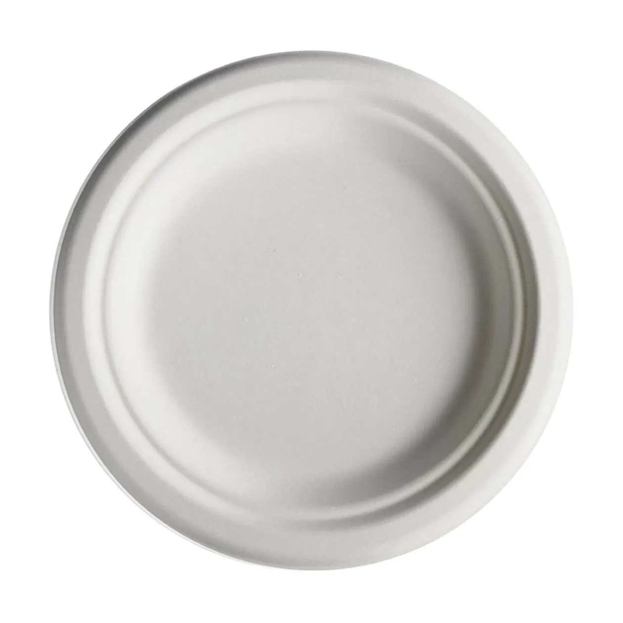 Assiette à dessert ronde en canne à sucre x12