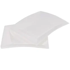 Assiette carrée 18x18 cm design incurvé blanc x6