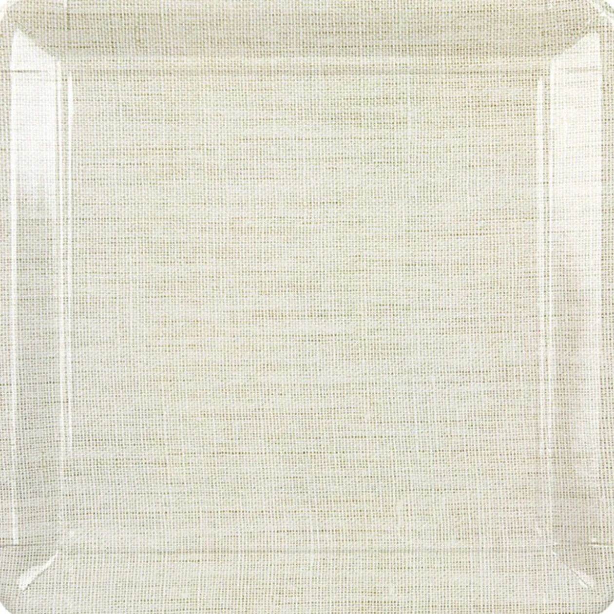 Assiette carton crème imitation lin x8