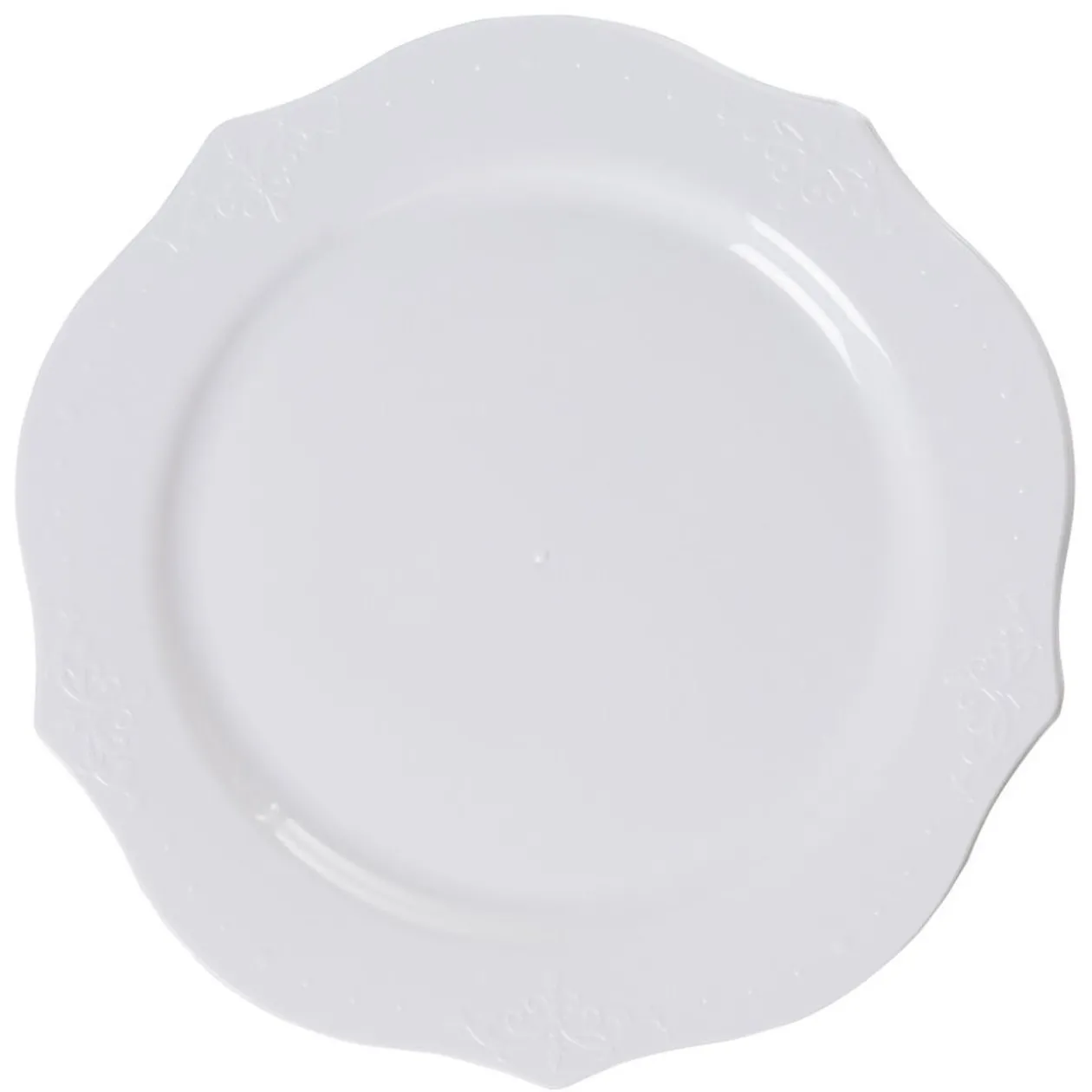 Assiette plate blanche contour design antique x6
