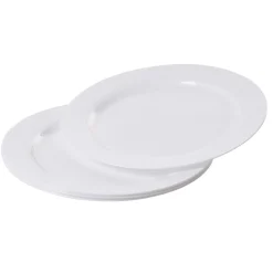 Assiette plate blanche design effet martelé x6