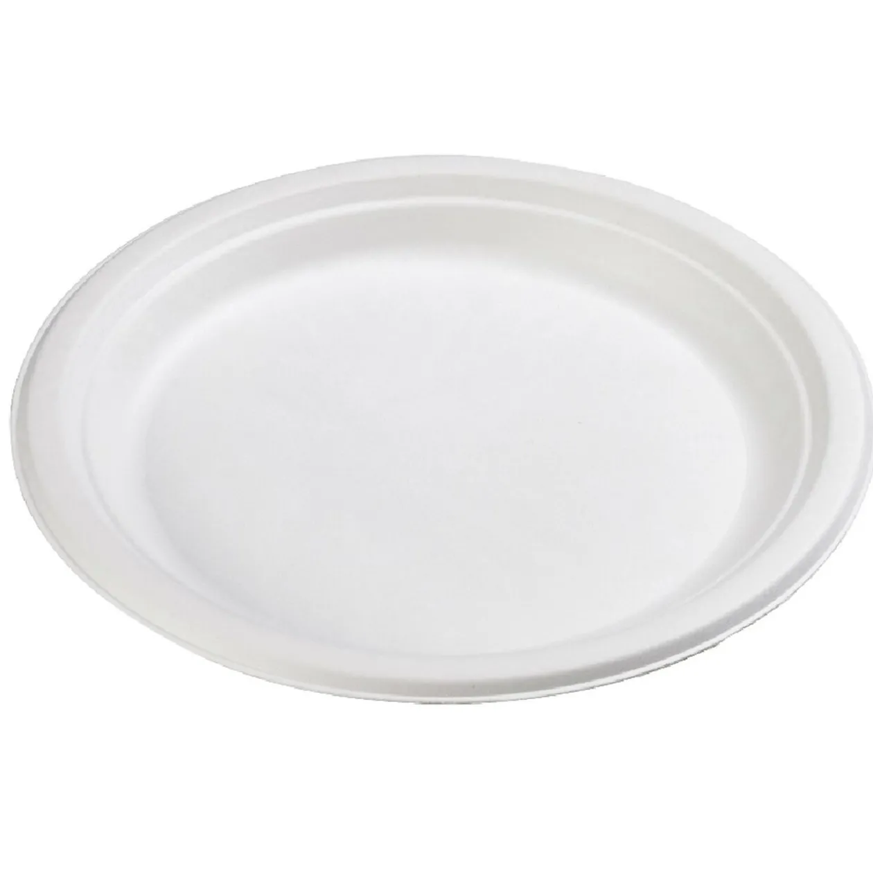 Assiette plate ronde en canne à sucre x12