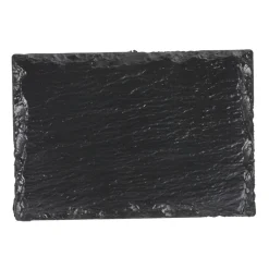 Assiette rectangulaire 13x9 cm imitation ardoise noir x6