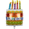 Ballon alu anniversaire Happy Birthday multicolore H60cm