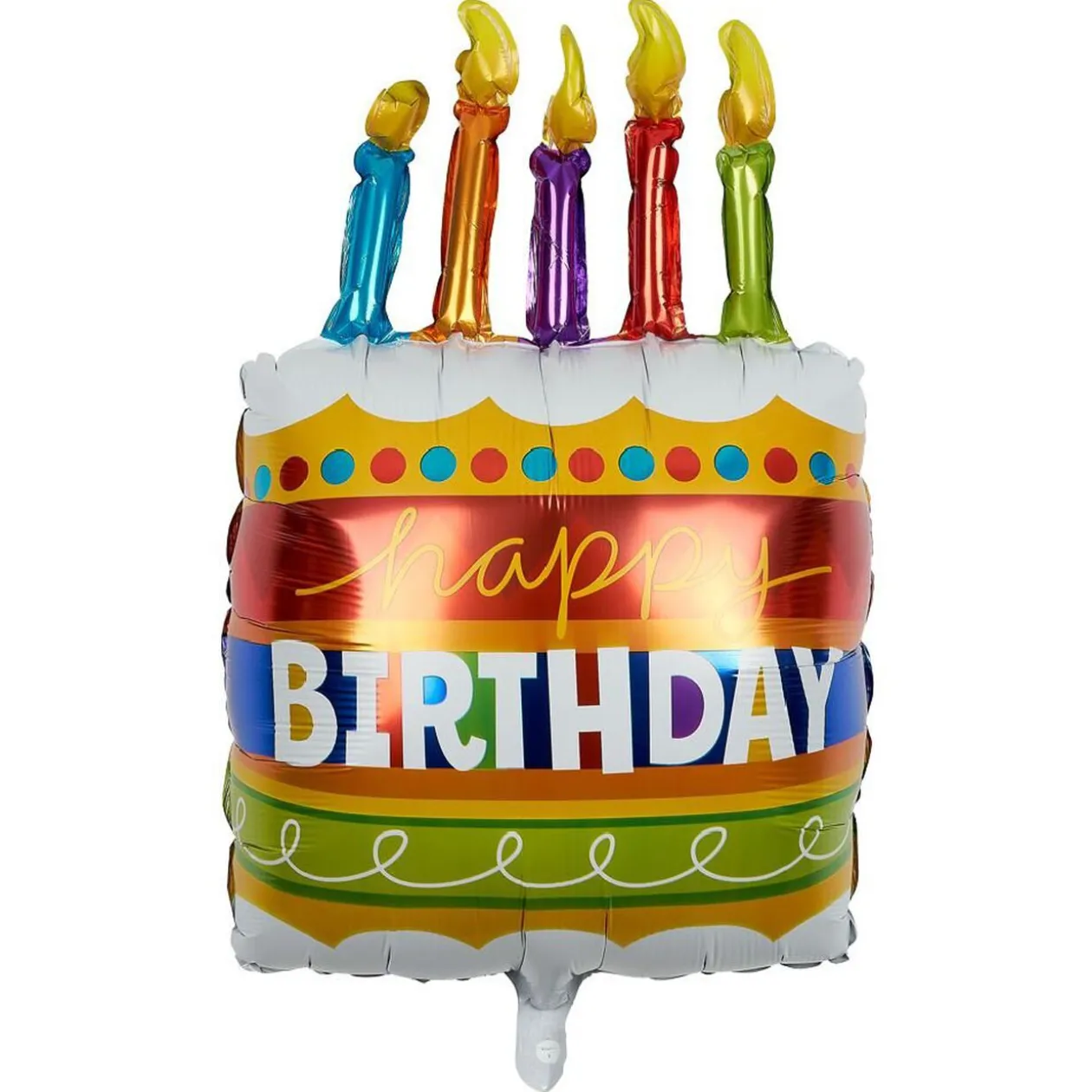 Ballon alu anniversaire Happy Birthday multicolore H60cm