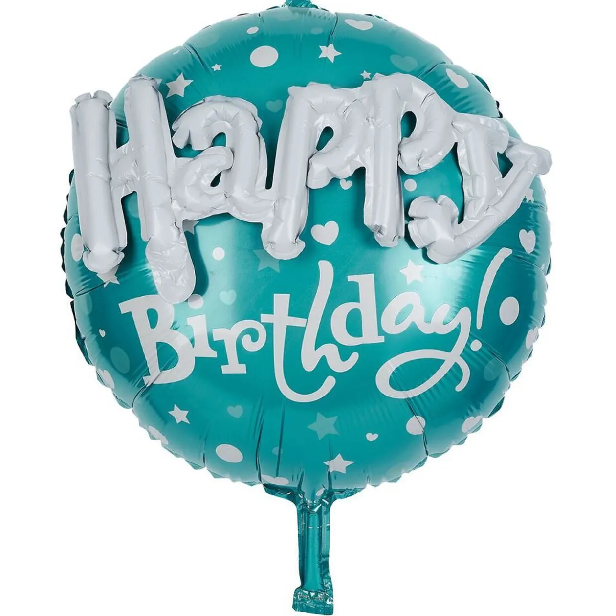 Ballon alu anniversaire Happy Birthday doré ou bleu Ø45cm