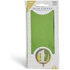 Ballon alu chiffre 1 métallisé multicolore Ø45cm