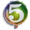 Ballon alu chiffre 5 métallisé multicolore Ø45cm