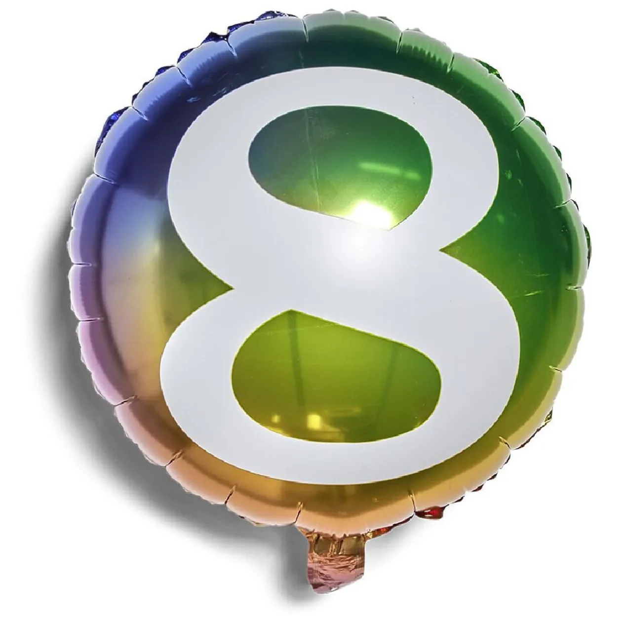 Ballon alu chiffre 8 métallisé multicolore Ø45cm