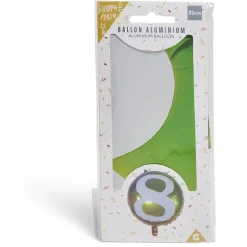 Ballon alu chiffre 8 métallisé multicolore Ø45cm