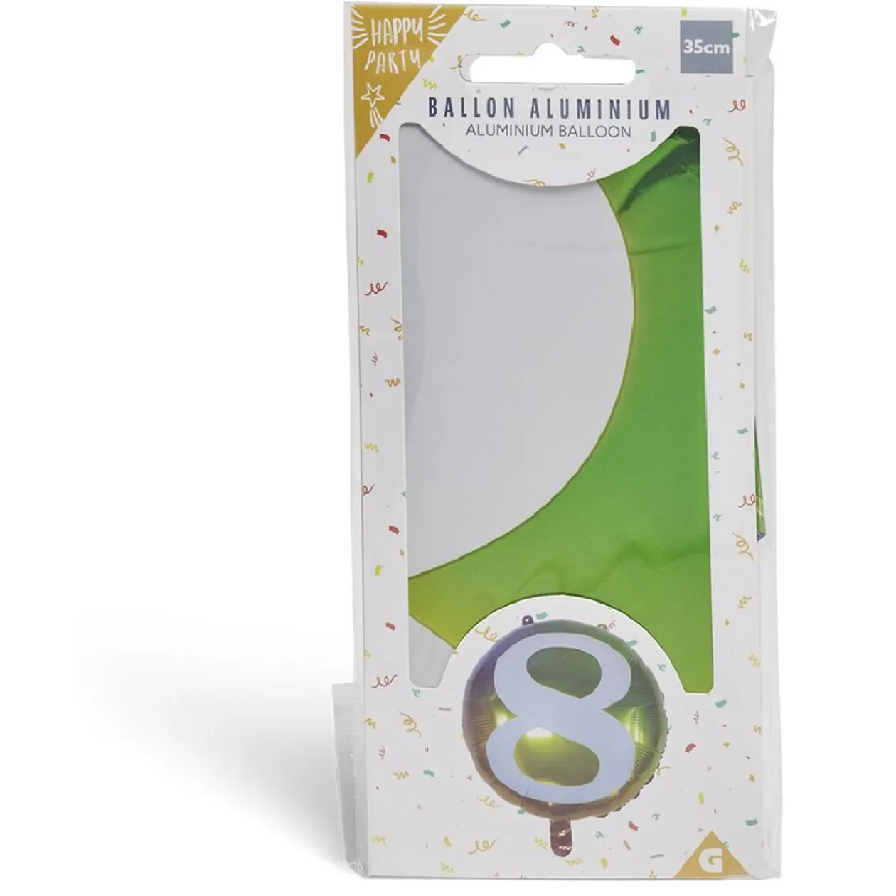 Ballon alu chiffre 8 métallisé multicolore Ø45cm