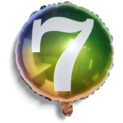 Ballon alu chiffre 7 métallisé multicolore Ø45cm