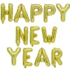 Ballon aluminium happy new year doré 34cm