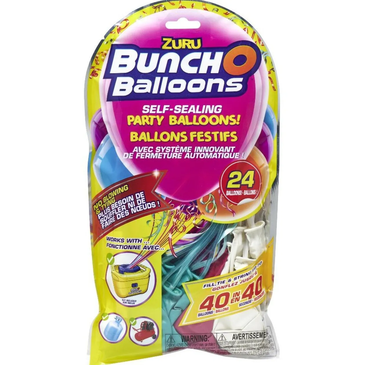 Ballon Bunch x24 rose/bleu ciel/blanc