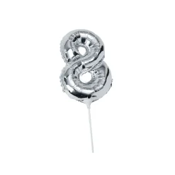 Ballon chiffre 8 en aluminium doré/argenté