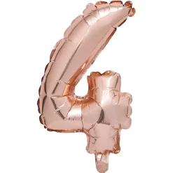 Ballon chiffre 4 rose gold 33cm