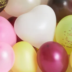 Ballon coeur bordeaux ivoire x8