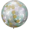 Ballon confettis rose, doré et vert