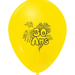 Ballon de baudruche anniversaire 30 ans multicolore x10
