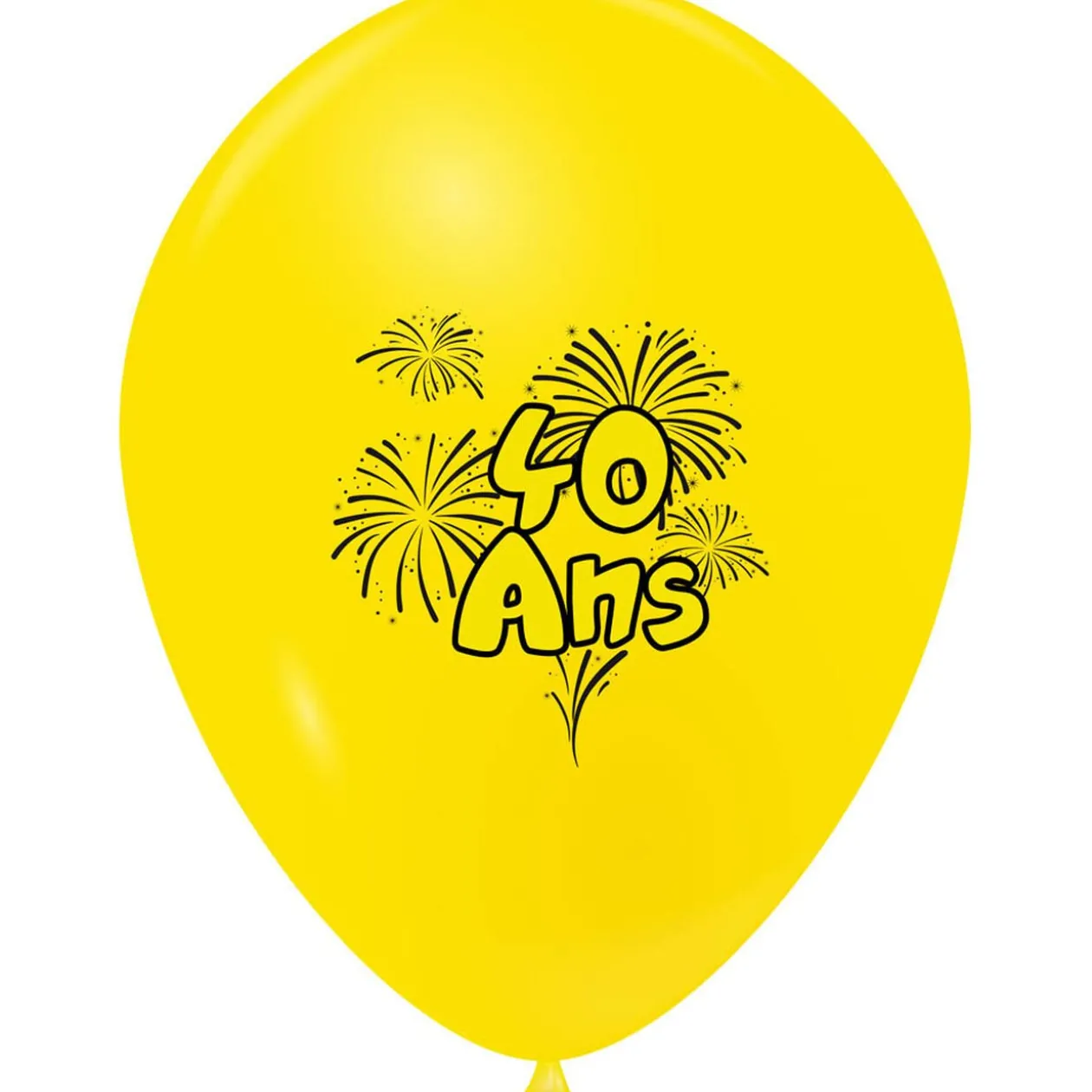 Ballon de baudruche anniversaire 40 ans multicolore x10