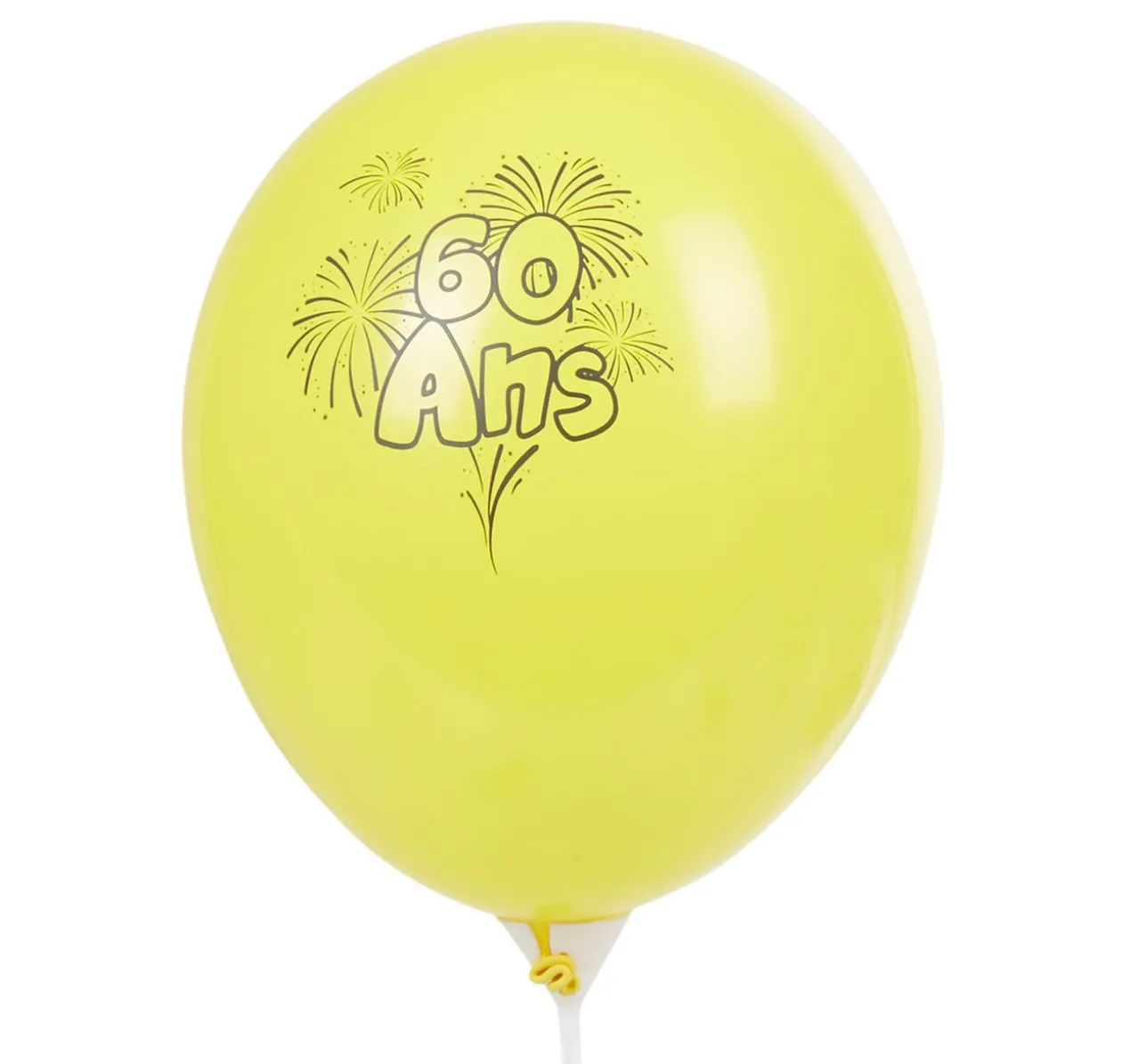 Ballon de baudruche anniversaire 60 ans multicolore x10