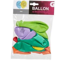 Ballon de baudruche anniversaire 60 ans multicolore x10