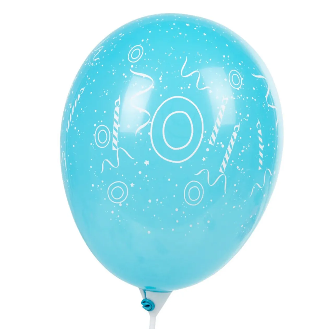 Ballon de baudruche chiffre 0 multicolore x8