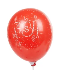 Ballon de baudruche chiffre 3 multicolore x8
