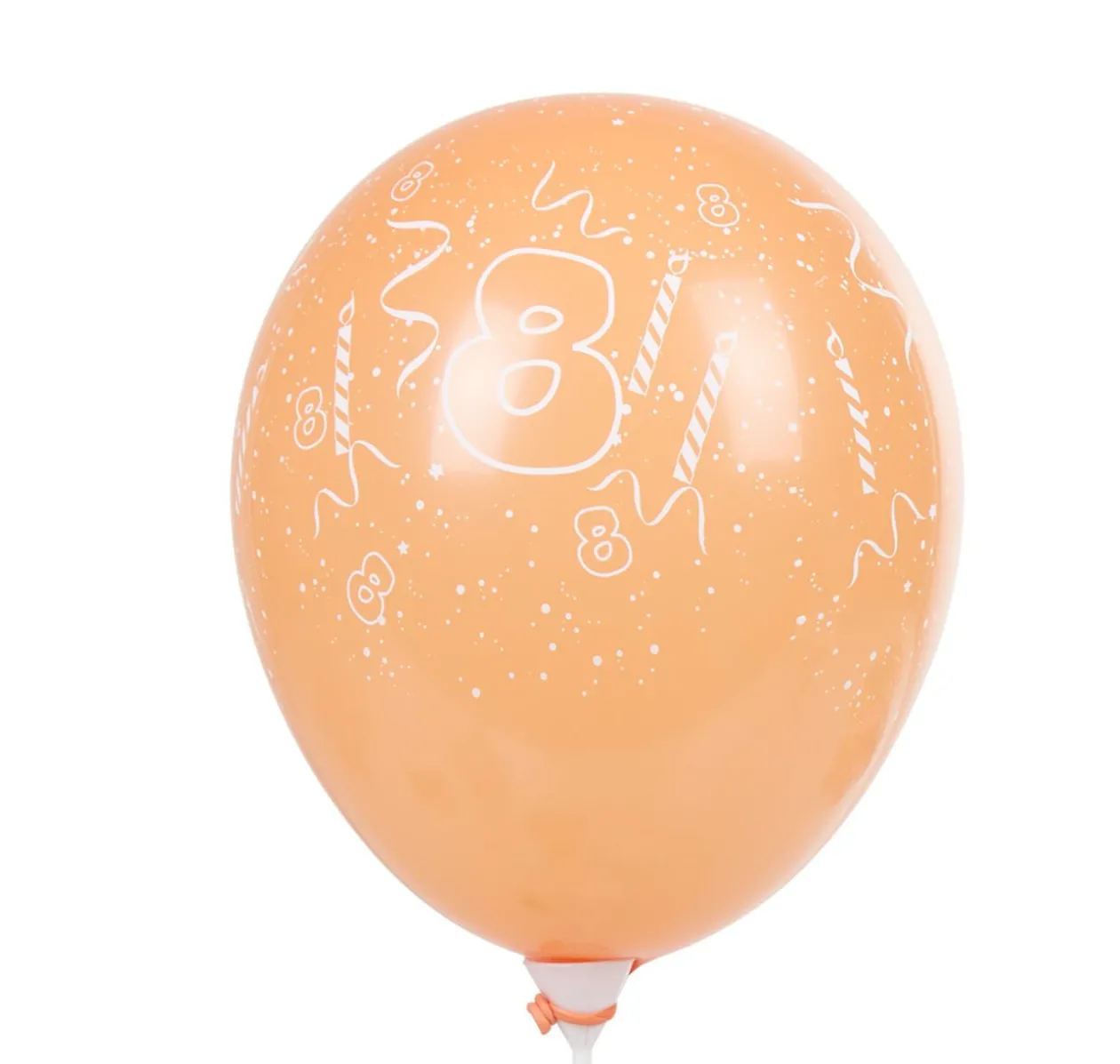 Ballon de baudruche chiffre 8 multicolore x8