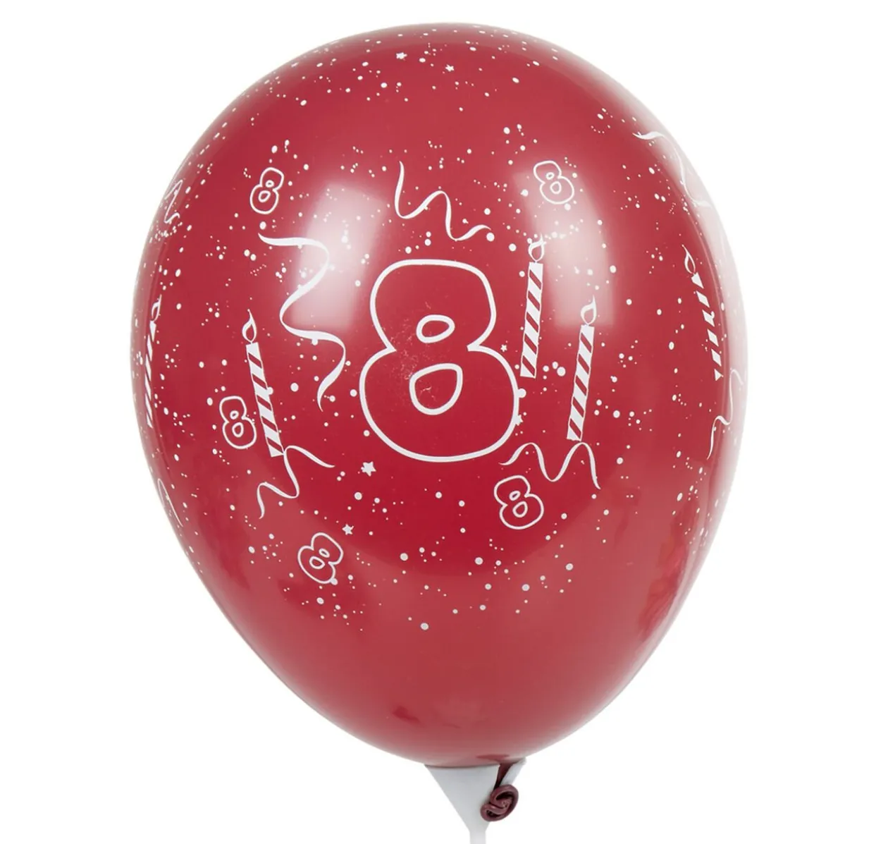Ballon de baudruche chiffre 8 multicolore x8