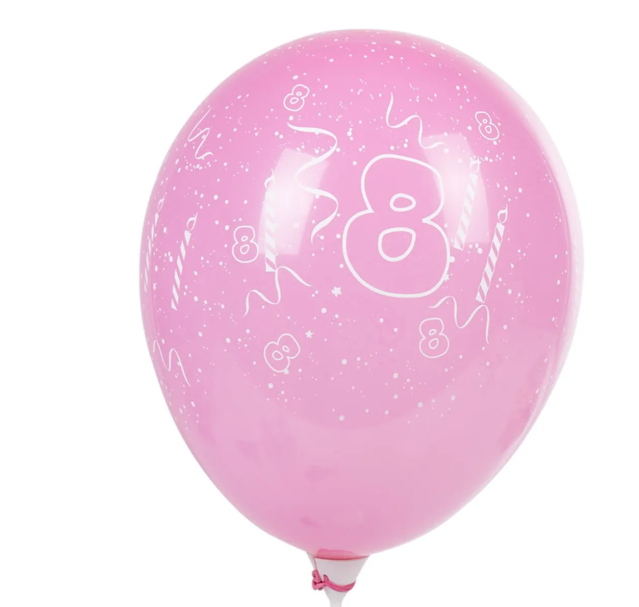 Ballon de baudruche chiffre 8 multicolore x8