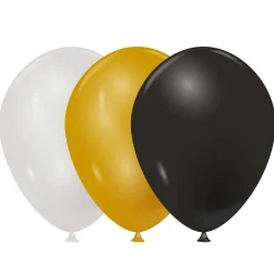 Ballon de baudruche nacré doré argenté noir x20