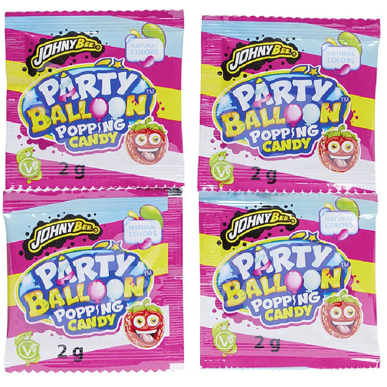 Ballon de fête x2 avec sachet de poudre pétillante x4