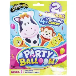 Ballon de fête x2 avec sachet de poudre pétillante x4