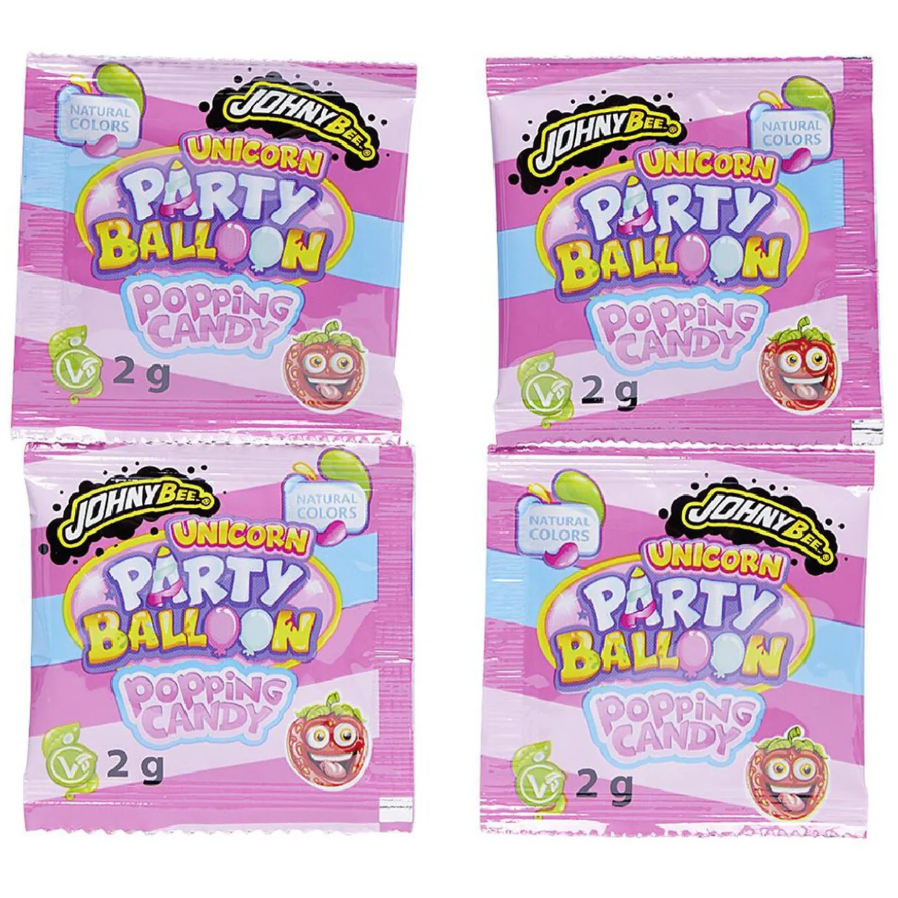 Ballon de fête x2 avec sachet de poudre pétillante x4