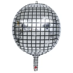 Ballon en 4D disco argenté 36cm