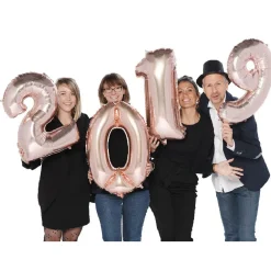 Ballon gonflable chiffre 2019 déco nouvel an H. 64 cm rose gold