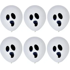 Ballon Halloween noir et blanc fantôme x6