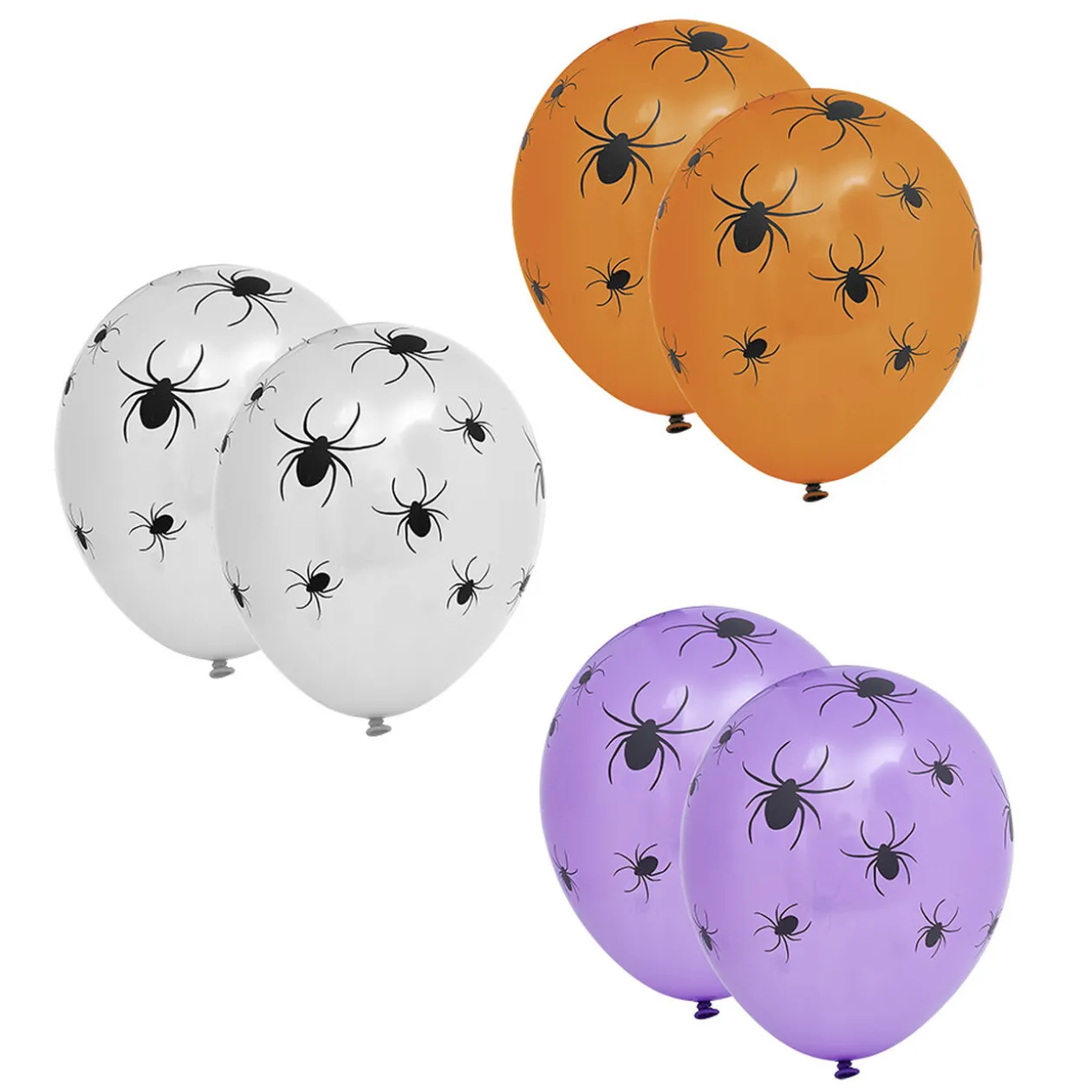 Ballon Halloween violet araignée x6