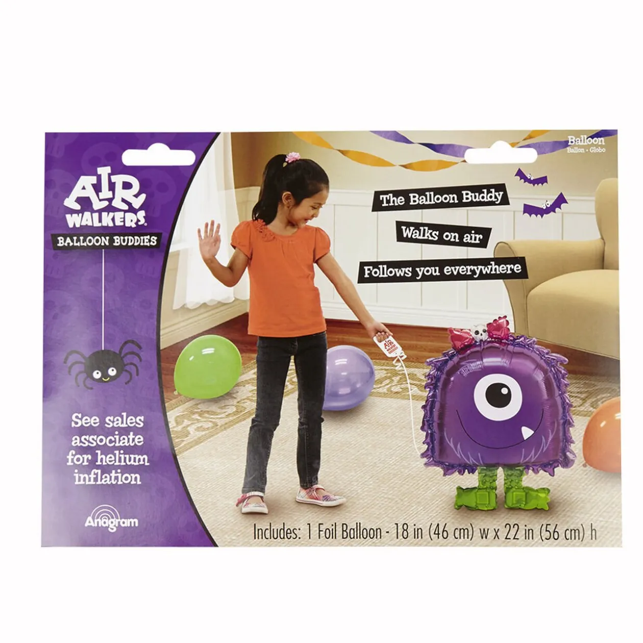 Ballon hélium monstre violet