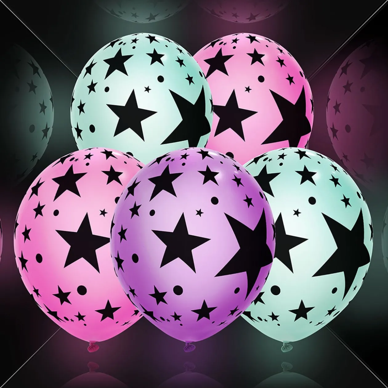 Ballon lumineux LED Illooms motifs étoiles x5