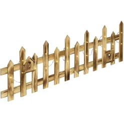 Barrière en bois lumineuse clôture de Noël 18 LED blanc chaud