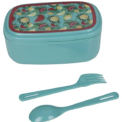 Bento bleu décor fruits exotiques