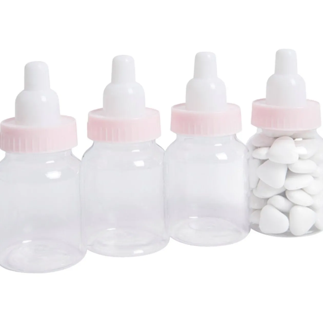 Biberon à dragées rose x4