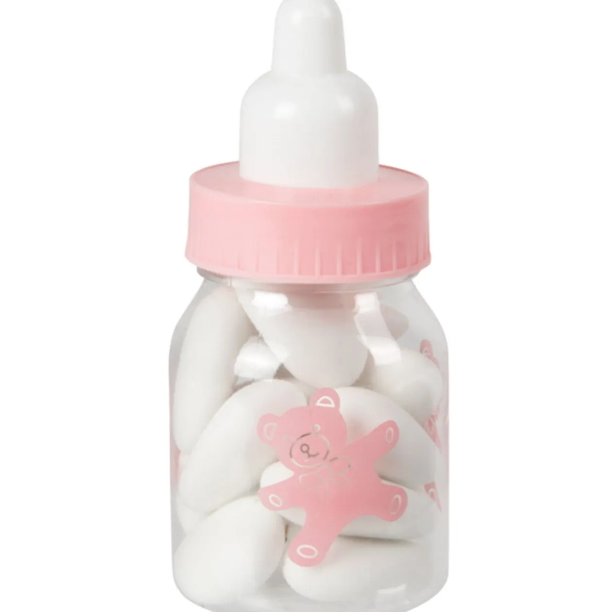 Biberon baptême rose x4