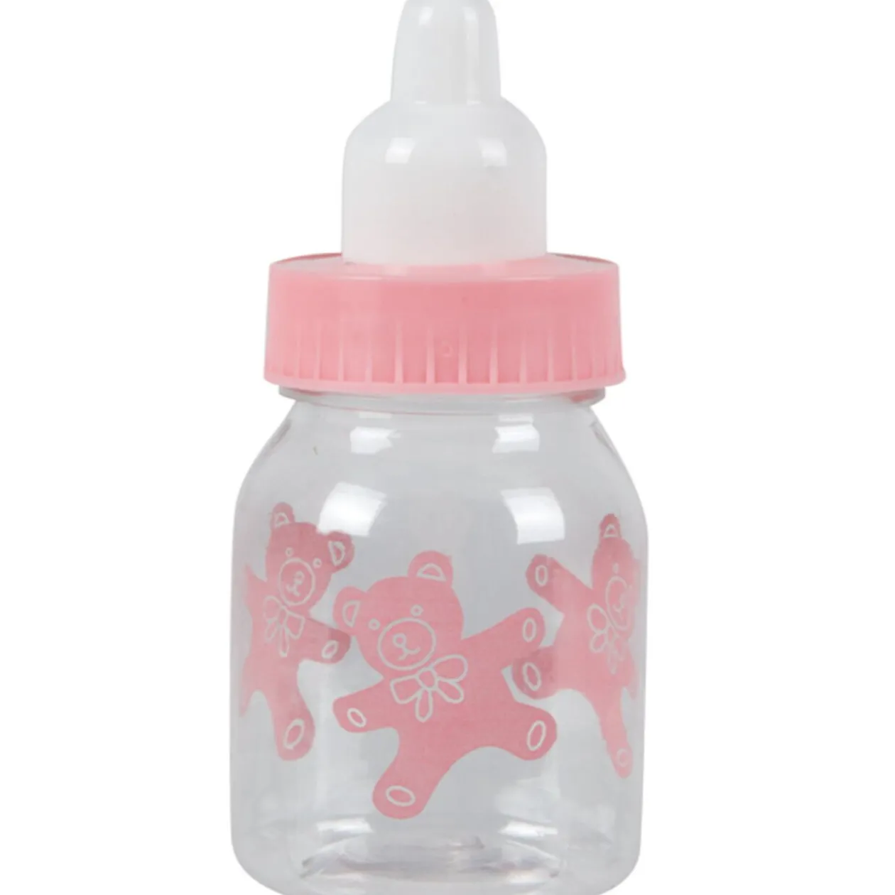 Biberon baptême rose x4