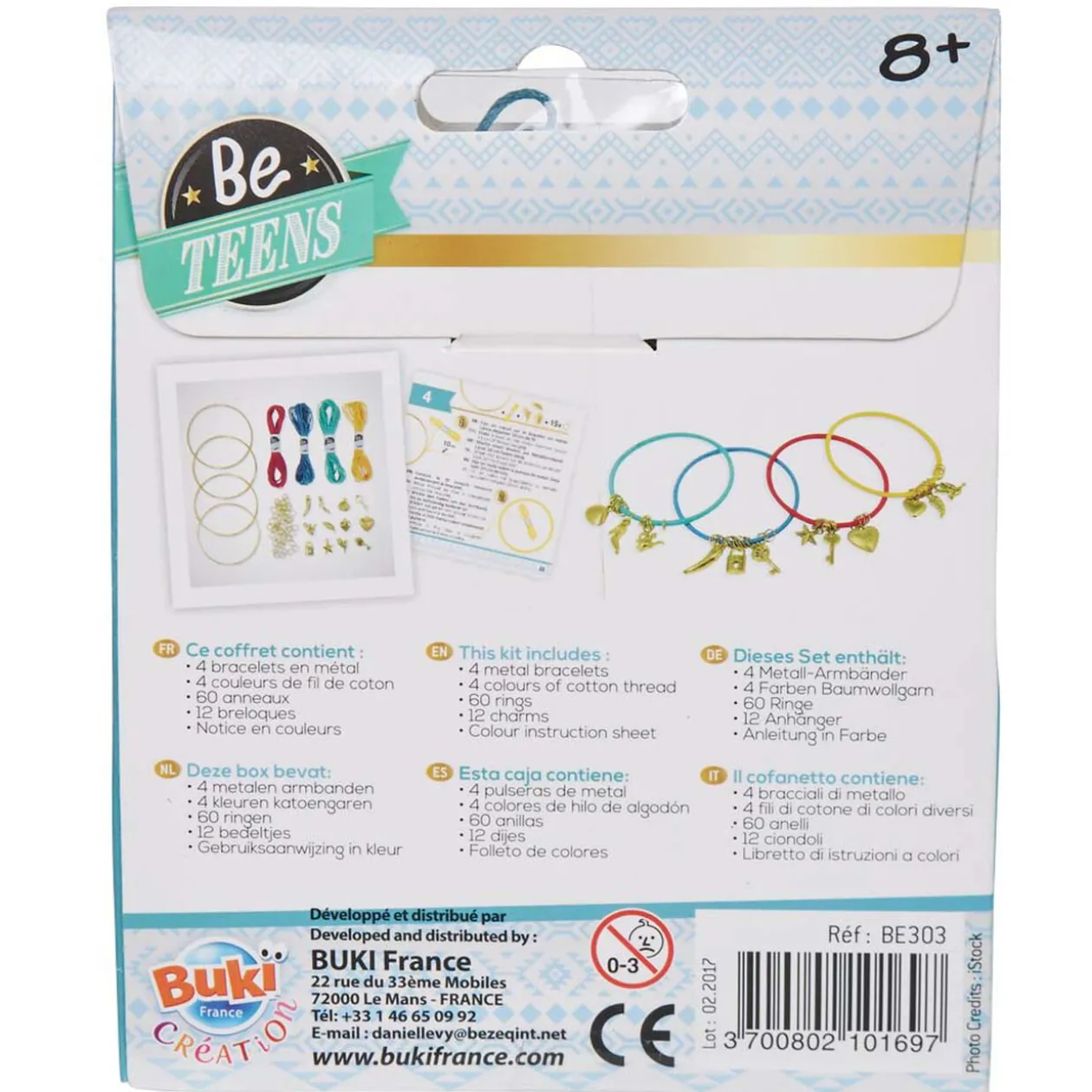 Bijoux créatifs 4 bracelets à breloques fantaisie