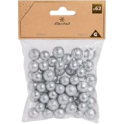 Bille décorative polystyrène pailletée Ø1,5cm x62 - 3 modèles